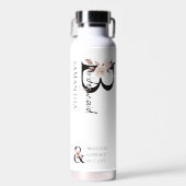 Boho Bruiloft Neutraal Bloemen Bridesmaid Waterfles (Voorkant)