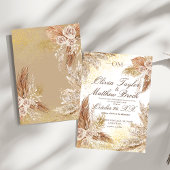 Boho Bruiloft Pampas Gras Bloemen Neutraal Kaart