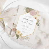 Boho bruiloft pampas gras orchidee palmbruiloft kaart