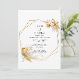 Boho bruiloft, pampas gras set, moderne bruiloft kaart
