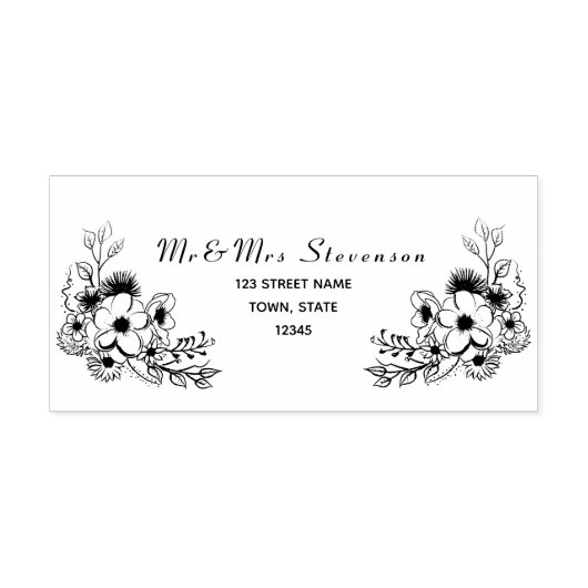 Boho bruiloft retouradres  zelfinktende stempel (Design)