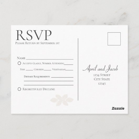 Boho bruiloft RSVP Briefkaart (Achterkant)