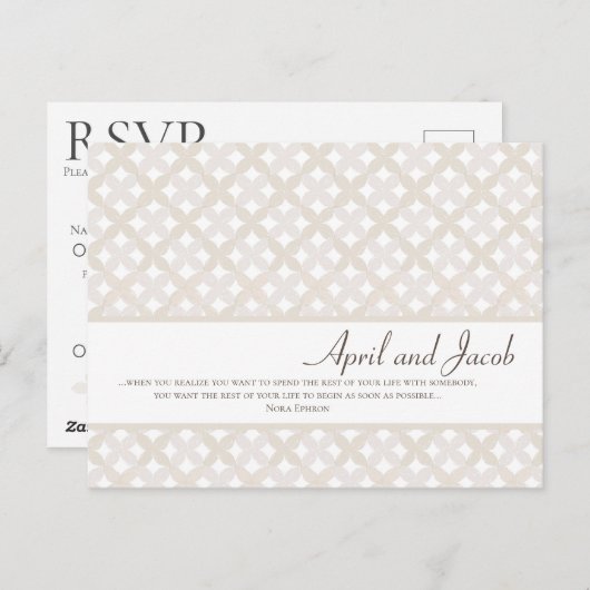 Boho bruiloft RSVP Briefkaart (Voorkant / Achterkant)