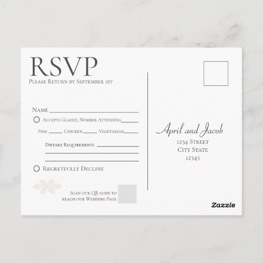 Boho bruiloft RSVP Briefkaart (Achterkant)