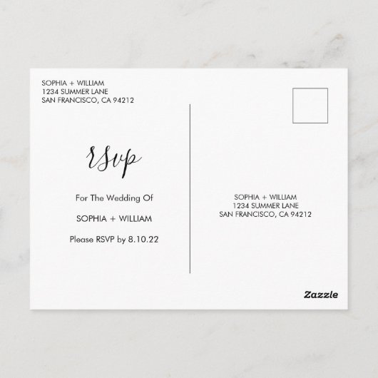 Boho bruiloft RSVP Briefkaart (Achterkant)