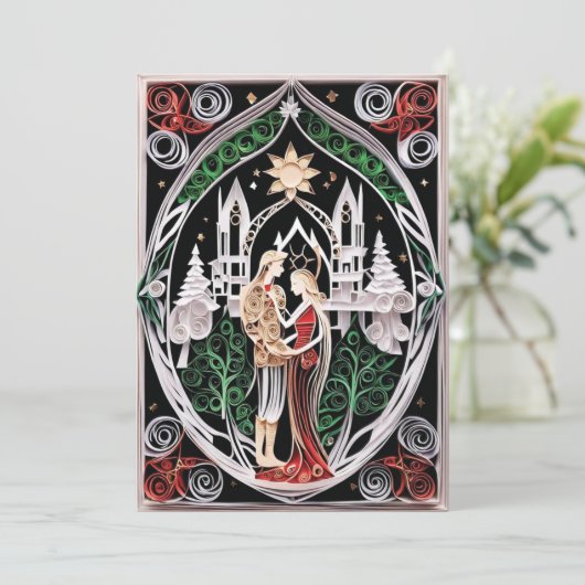 Boho bruiloft RSVP Kaart (Staand voorkant)