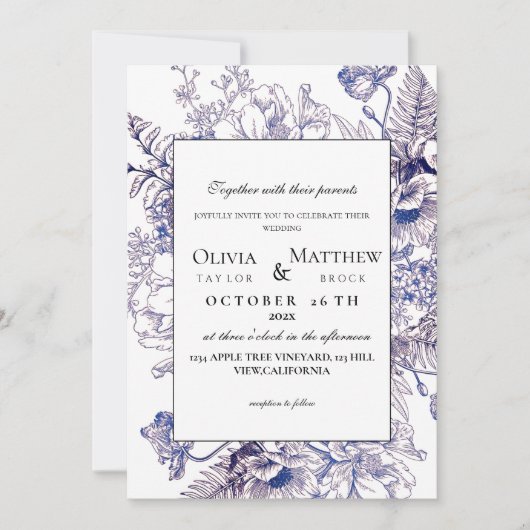 Boho bruiloft rustieke elegante moderne bruiloft kaart (Voorkant)