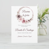 Boho Bruiloft Save the Date (Staand voorkant)