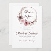 Boho Bruiloft Save the Date (Voorkant / Achterkant)