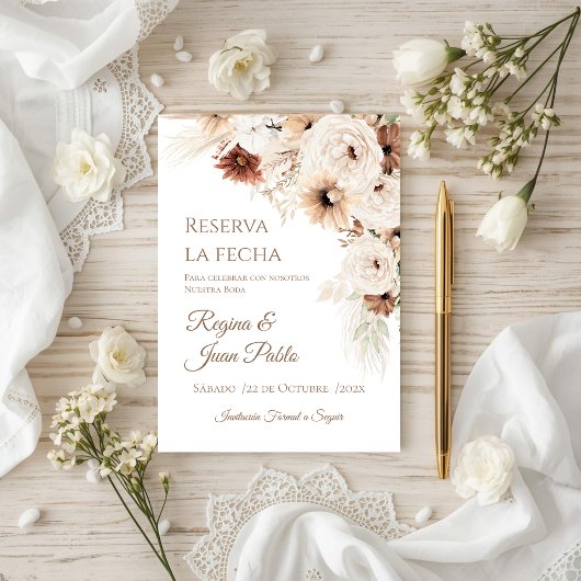 Boho bruiloft save the date