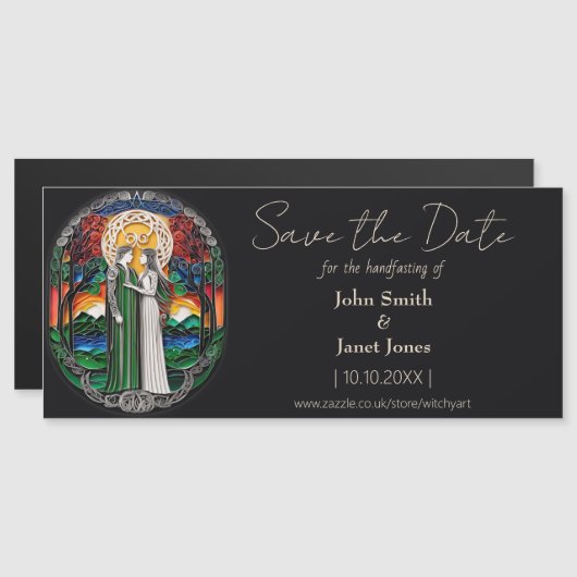 Boho Bruiloft Save the Date Magnet Magnetische Uitnodiging (Voorkant / Achterkant)