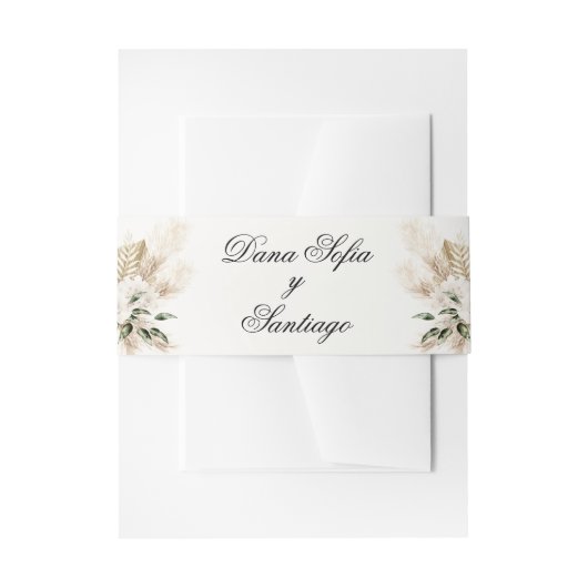 Boho Bruiloft Spaans Uitnodigingen Wikkel (Voorkant Voorbeeld)