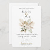 Boho bruiloft Spaanse uitnodiging (Voorkant / Achterkant)