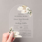 Boho bruiloft uitnodigen in het Spaans Acryl Uitnodigingen (Insitu (Draagbaar))