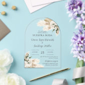 Boho bruiloft uitnodigen in het Spaans Acryl Uitnodigingen (Insitu (Huwelijk))