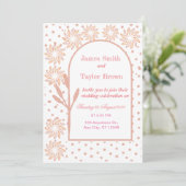 Boho bruiloft uitnodiging (Staand voorkant)