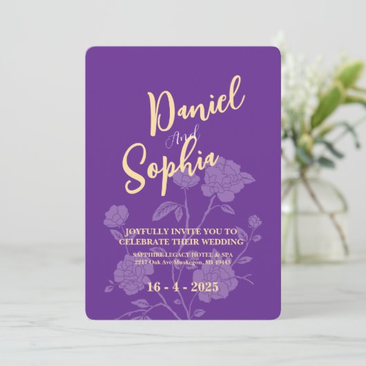Boho bruiloft uitnodiging (Staand voorkant)