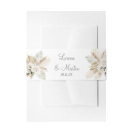 Boho bruiloft uitnodiging buik band uitnodigingen wikkel