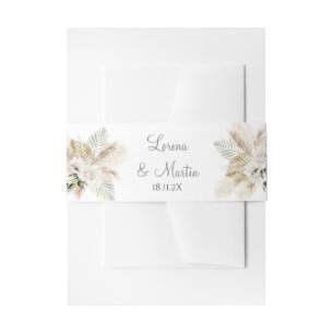 Boho bruiloft uitnodiging buik band uitnodigingen wikkel