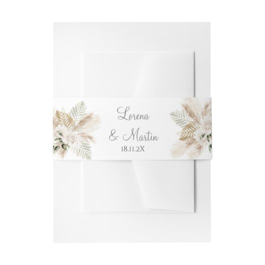 Boho bruiloft uitnodiging buik band uitnodigingen wikkel (Voorkant Voorbeeld)