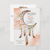 Boho bruiloft uitnodiging met dromenvanger (Voorkant / Achterkant)