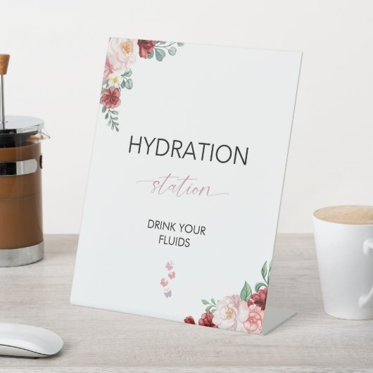 Boho bruiloft verpleegkundige hydratatie station D Reclamebord Met Voetstuk (Insitu)