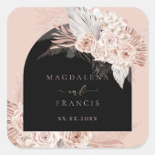 boho-bruiloft vierkante sticker (Voorkant)