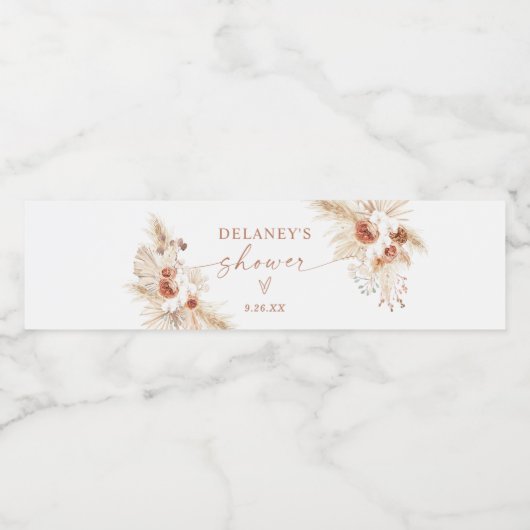 Boho Bruiloft Waterfles Label Waterfles Etiket (Enkel label)