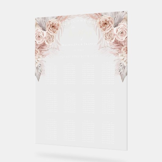 Boho bruiloft-zitje acryl bord (Hoek)