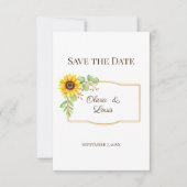 Boho bruiloft zonnebloem bewaar de datum kaart (Voorkant)