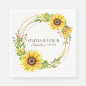  boho bruiloft zonnebloemen romantisch servet (Voorkant)