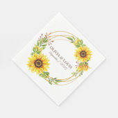  boho bruiloft zonnebloemen romantisch servet (Hoek)