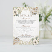 Boho Bruiloftdetails in het Spaans Bedankkaart (Staand voorkant)