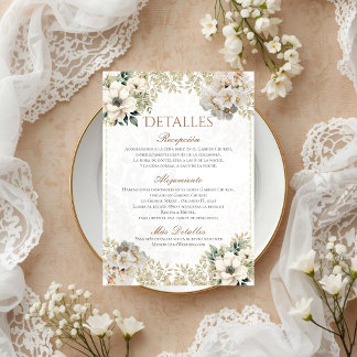 Boho Bruiloftdetails in het Spaans Bedankkaart