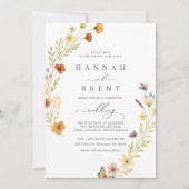 Boho bruilofts bloem uitnodiging (Voorkant)
