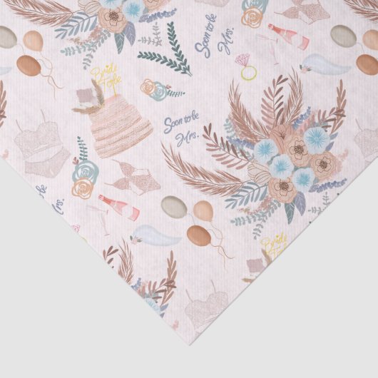 Boho Bruilofts Bruiloftspatroon Tissuepapier (Detail)