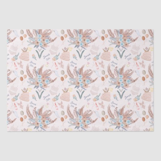 Boho Bruilofts Bruiloftspatroon Tissuepapier (Voorkant)