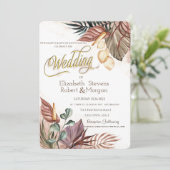 Boho Bruiloftsbloemen Kaart (Staand voorkant)