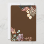 Boho Bruiloftsbloemen Kaart (Achterkant)