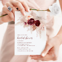 Boho Bruiloftsfeest Burgundy Pampas Grasrozen