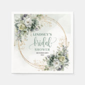 Boho Bruiloftsfeest Groene Goud Bruiloftserviesdoe Servet (Voorkant)