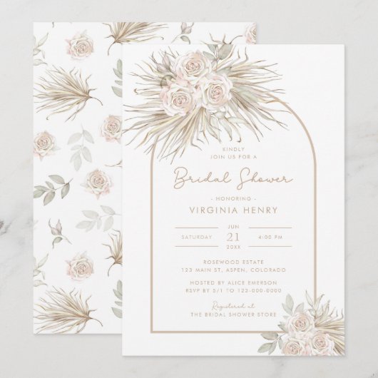 Boho Bruiloftsfeest Kaart (Voorkant / Achterkant)