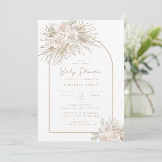 Boho Bruiloftsfeest Kaart (Staand voorkant)
