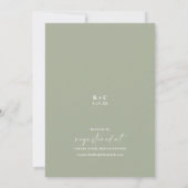 Boho bruiloftsfeest met roze en groene boog kaart (Achterkant)