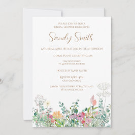 Boho Bruiloftsfeest Watercolor Wilde Bloem Kaart