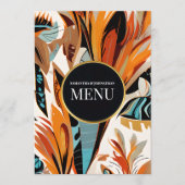 Boho Bruiloftsmenu 5x7 Tropische Bloemen Terracott Menu (Voorkant)
