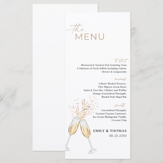 Boho Bruiloftsmenu Menu (Voorkant / Achterkant)