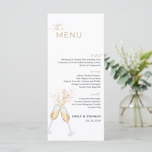 Boho Bruiloftsmenu Menu (Staand voorkant)