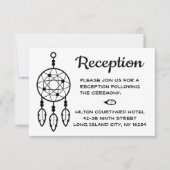 Boho Bruiloftsreceptie Droomvanger Zwart Wit Kaart (Voorkant)