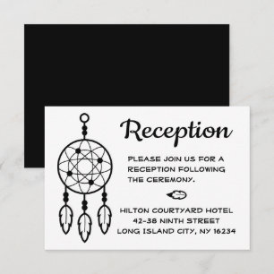 Boho Bruiloftsreceptie Droomvanger Zwart Wit Kaart